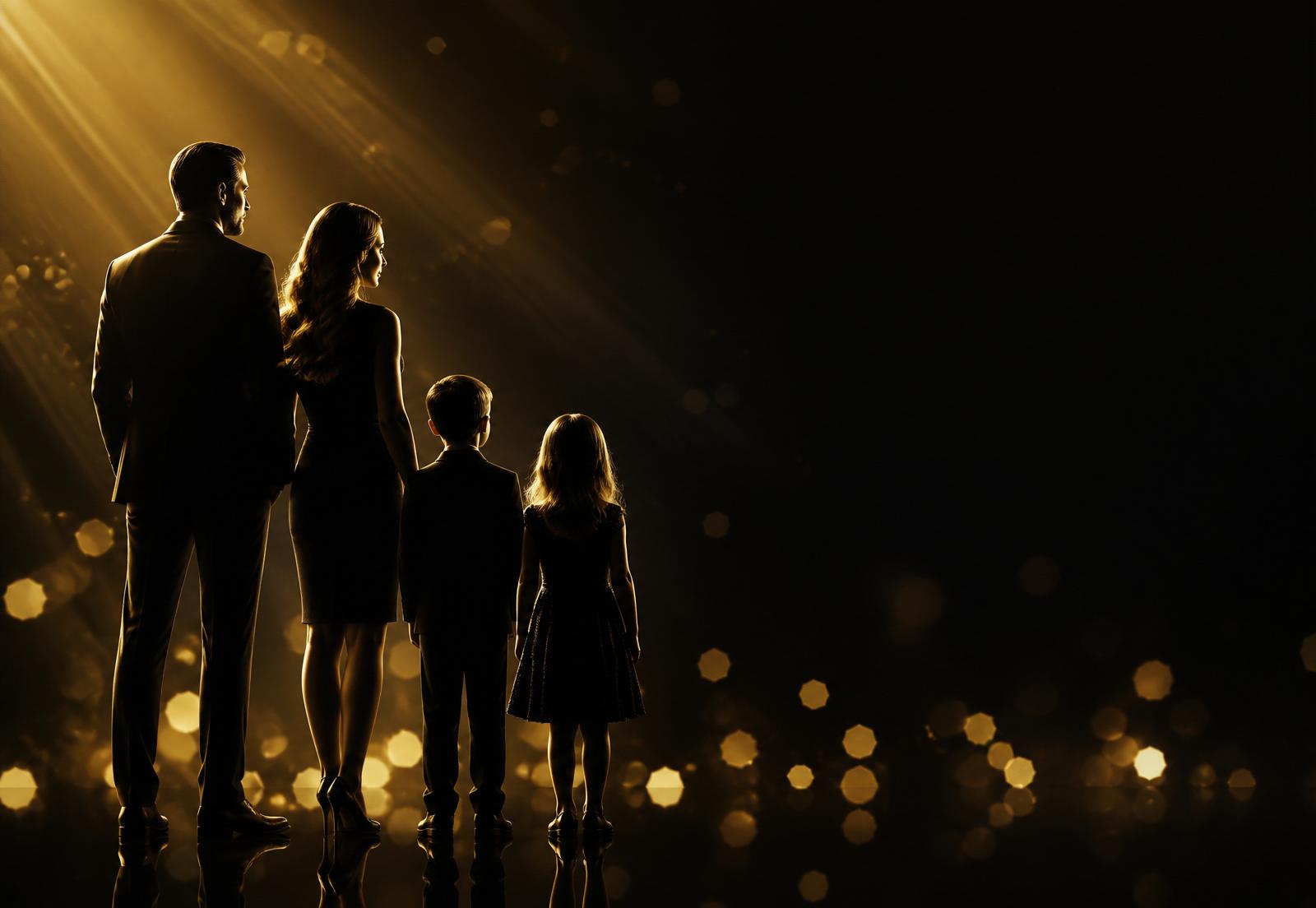 Family stepping into a bright future